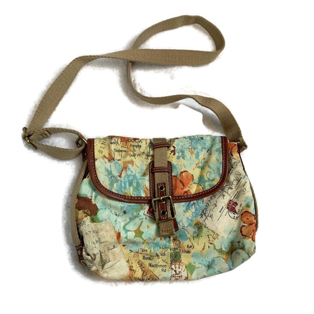 Fossil Bag Authentic Canvas Crossbody Purse Bag